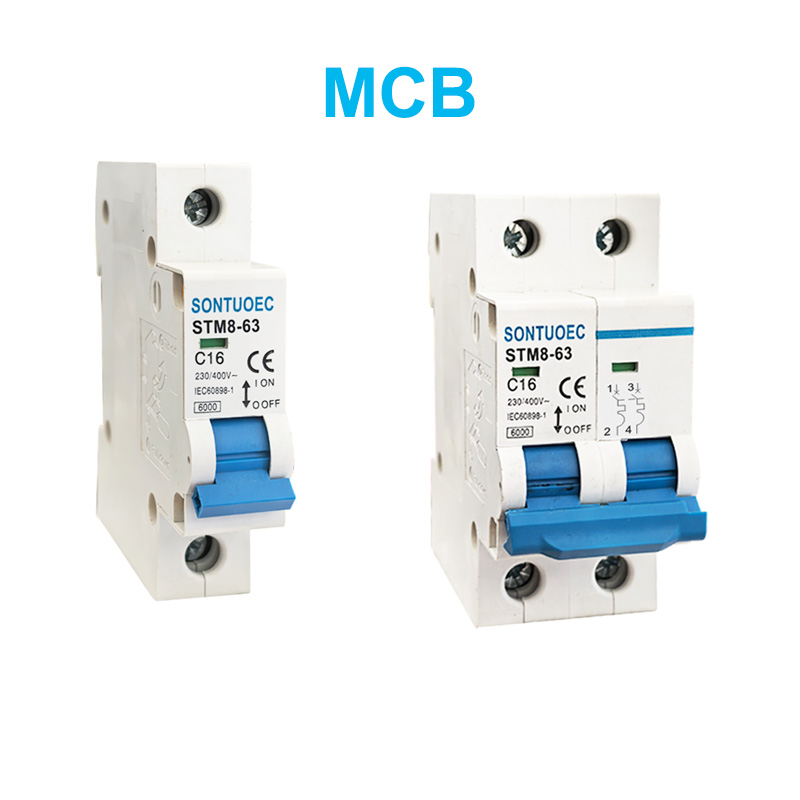 STM8-63 miniatür dövrə açarı 6Ka 1p 2p 3p 4p 16A 230 / 400v