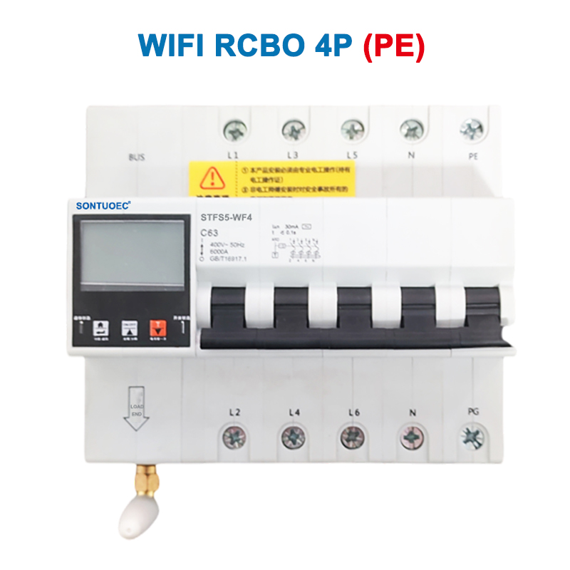 WiFi STFS5-63 seriyası Multi funksional iot ağıllı rcbo ağıllı dövrə açarı